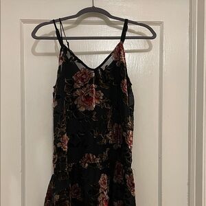 American Eagle Outfitters Black and Pink Floral Mini Dress
